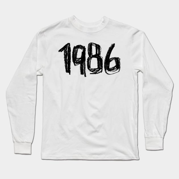 1986 Legend, Birthay Birth Year 1986 Long Sleeve T-Shirt by badlydrawnbabe